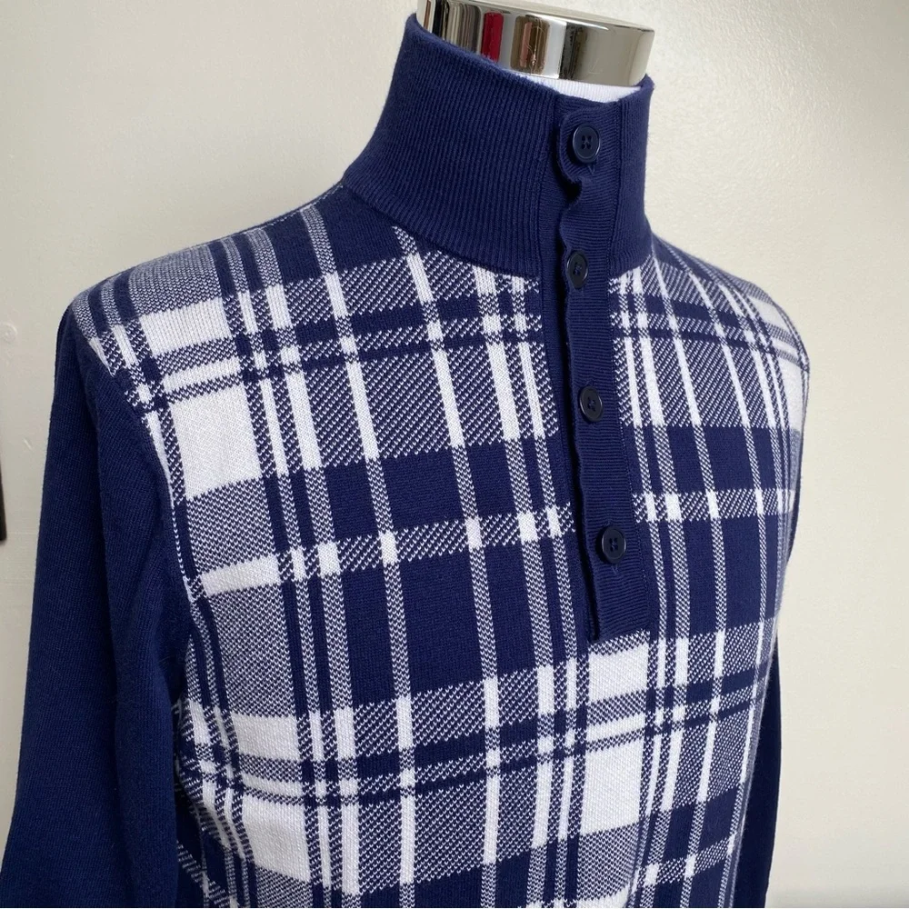 Paul Fredrick Plaid Knit Sweater